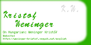 kristof weninger business card